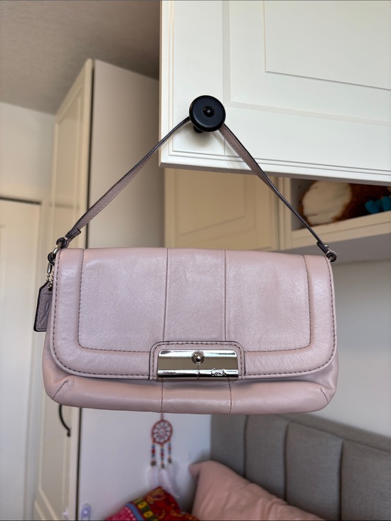 Handbags - Coach Soft Pink Leather Wristlet with Silver Hardware